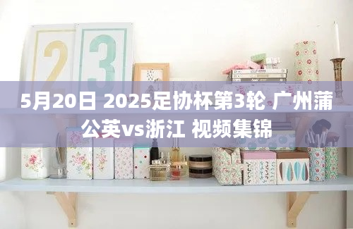 5月20日 2025足协杯第3轮 广州蒲公英vs浙江 视频集锦